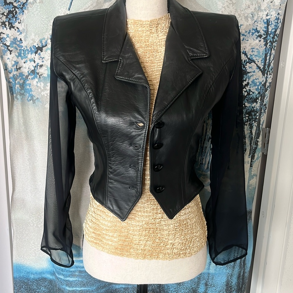 Vintage-Genuine soft lambskin leather jacket